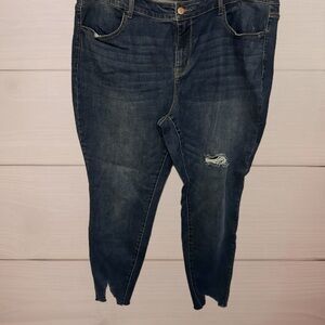 Maurices Dark Blue Distressed Skinny Jeans